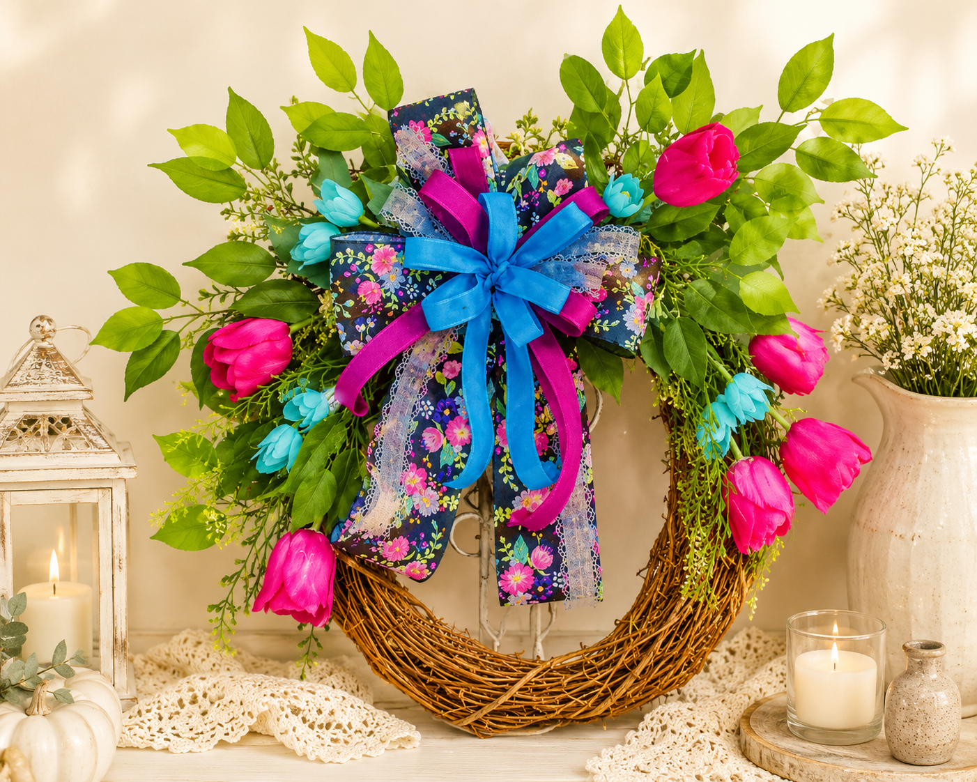 20" Boutique Floral Wreath