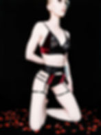 Red Lace Velour Bralette