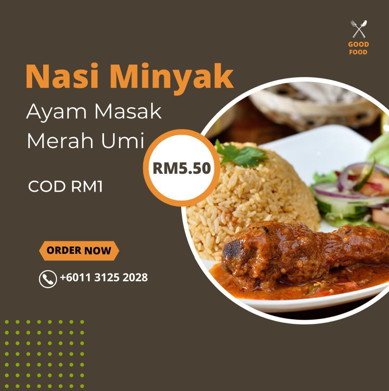 Nasi Minyak Ayam Masak Merah Umi