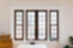 Custom windows with dark frames.