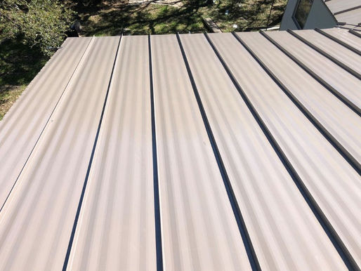 A standing seam metal roofing system.