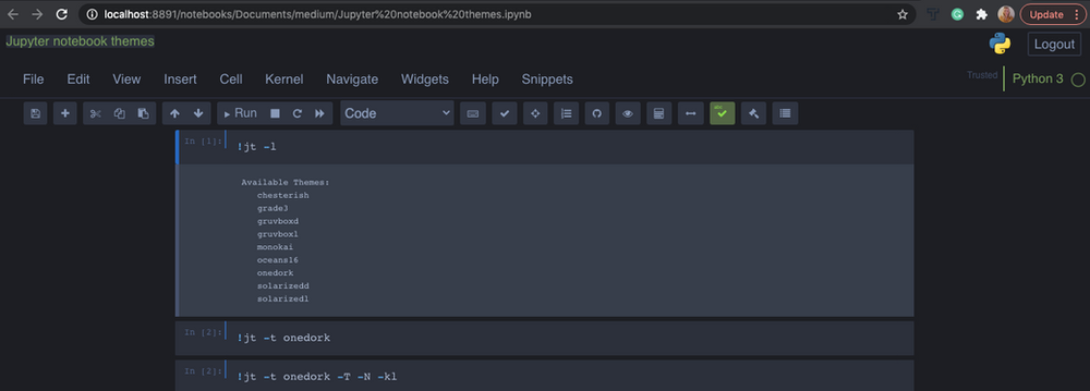 Customize your Jupyter Notebooks with Jupyter Notebooks Themes