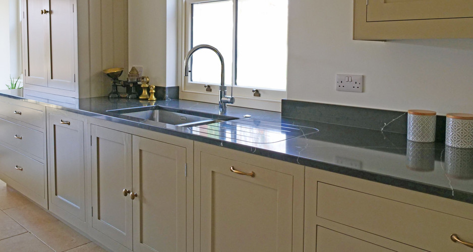 open-plan-cream-blue-and-yellow-kitchen-handmade-bespoke-kitchen-cabinetry-granite-island-