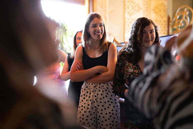 Smiling group of friends enjoying a cocktail masterclass in Southampton