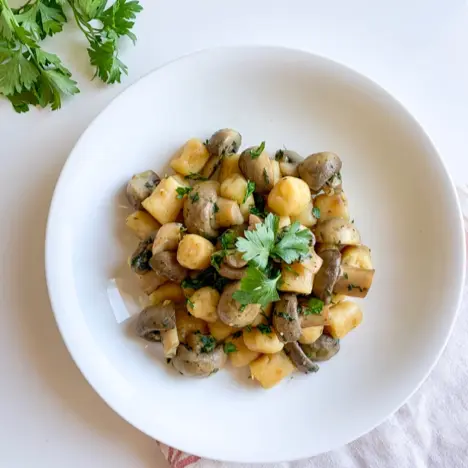 Sweet Potato Gnocchi with Sautéed Mushrooms