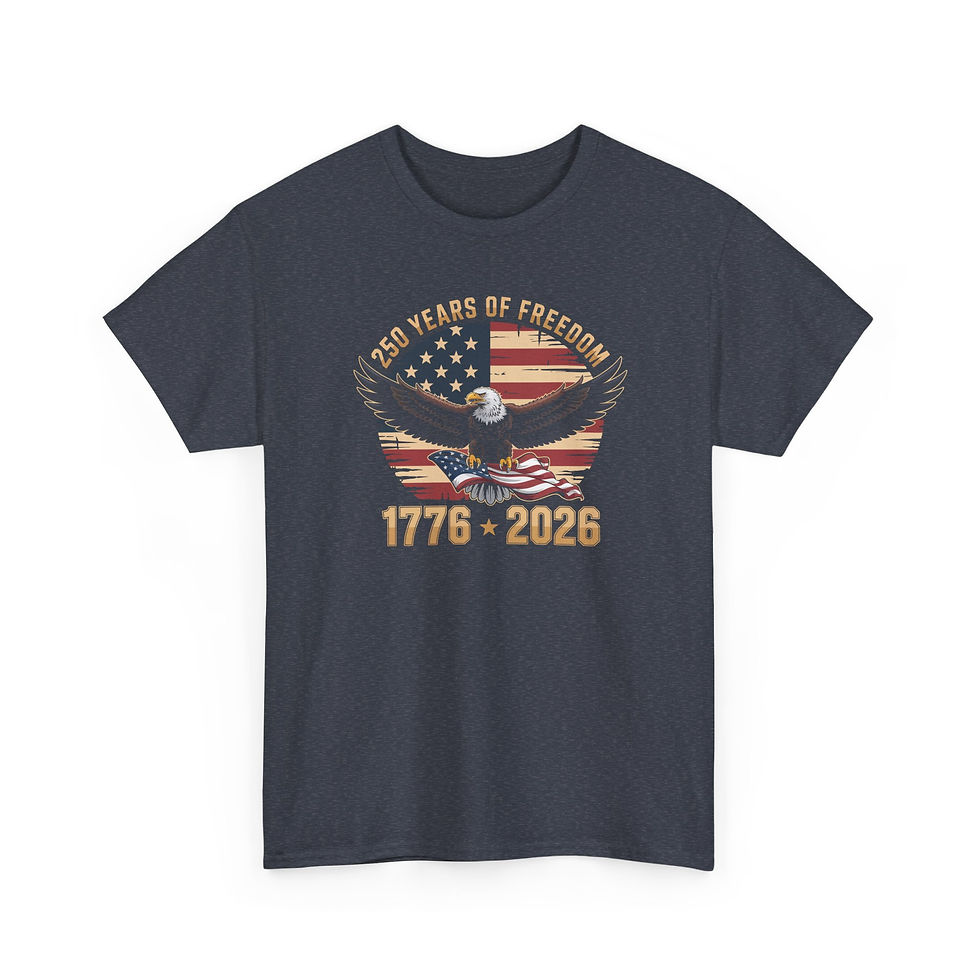 Thumbnail: 250 Years of Freedom 1776-2026 American Flag Bald Eagle Independence Day Tee