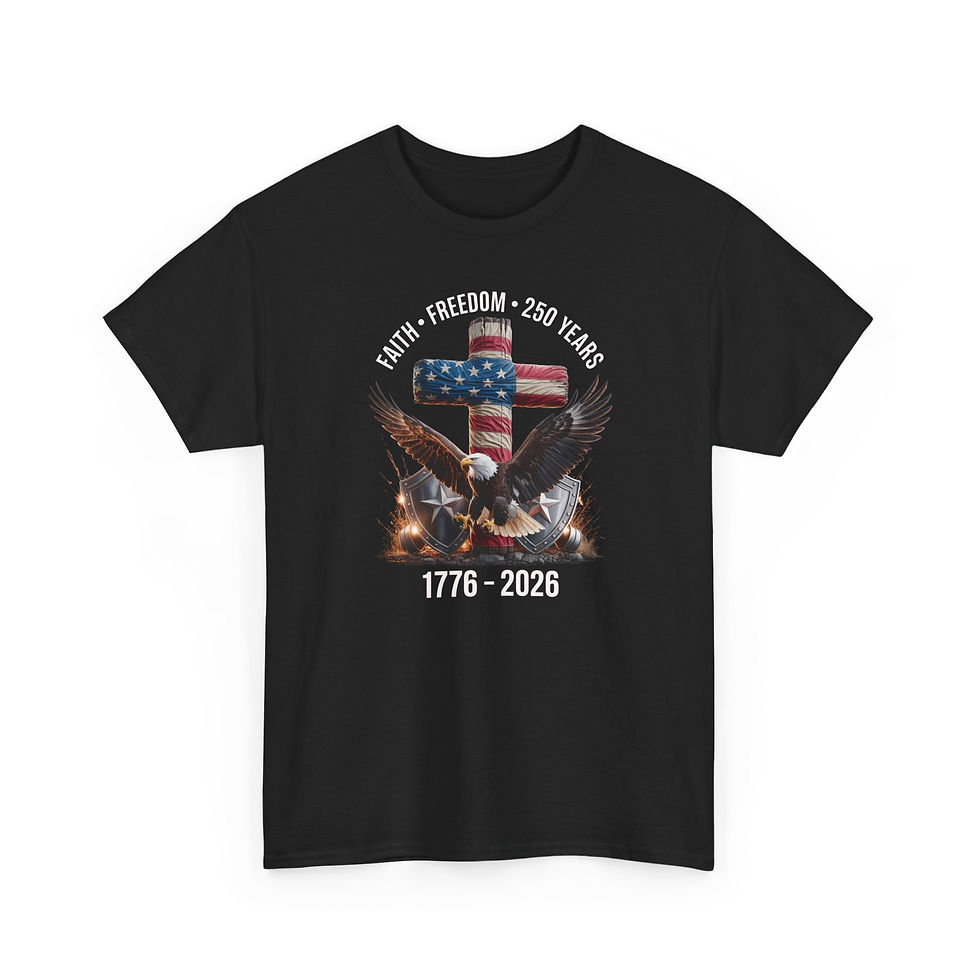 Thumbnail: 1776–2026 Patriotic Eagle T-Shirt — Faith • Freedom • 250 Years