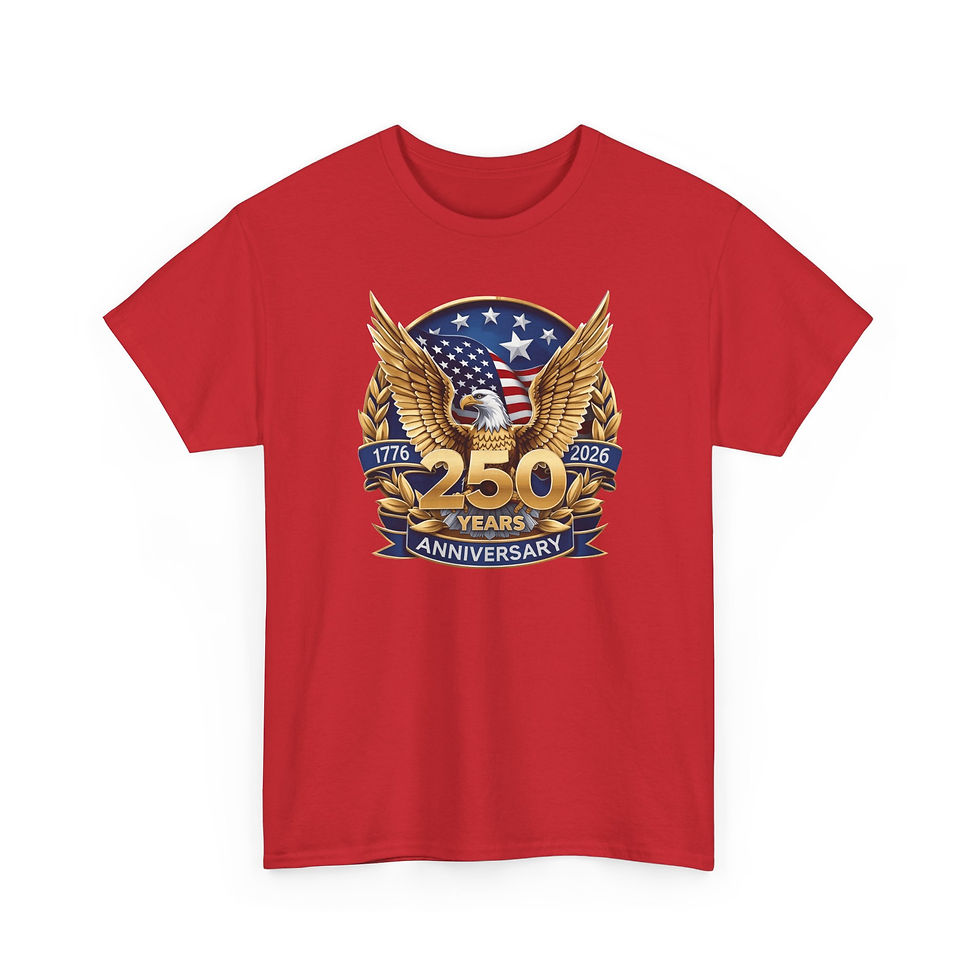 Thumbnail: 250th Anniversary Eagle Flag T-Shirt — 1776–2026 Patriotic Celebration Tee