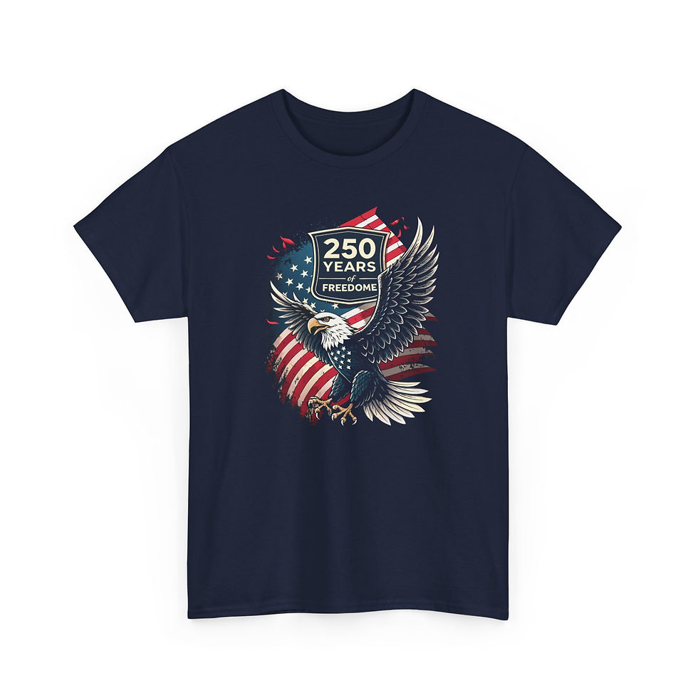 Thumbnail: Patriotic Eagle T‑Shirt — "250 Years Freedom" American Flag Graphic