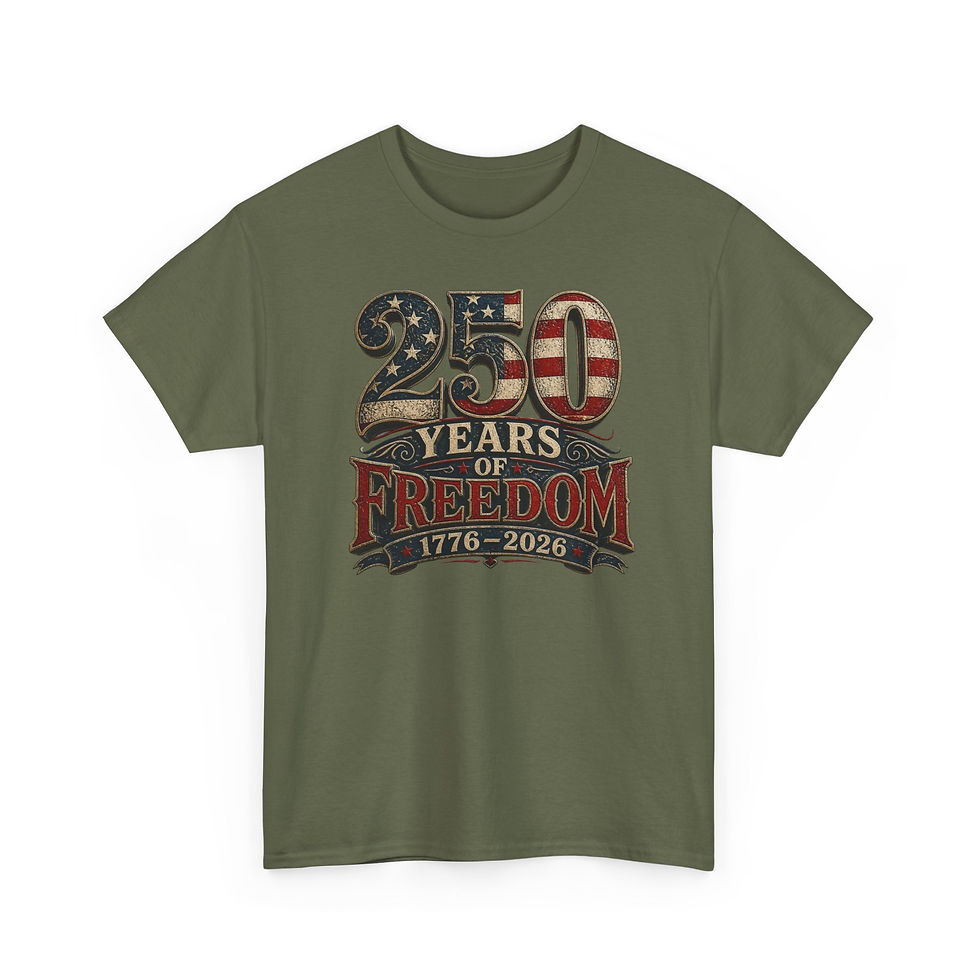 Thumbnail: 250 Years of Freedom T-Shirt — 1776–2026 Patriotic American Independence Tee