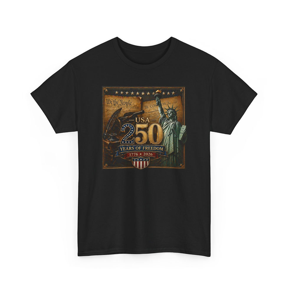 Thumbnail: Liberty 250th Anniversary Tee — 'USA 250 Years of Freedom' Patriotic T-Shirt