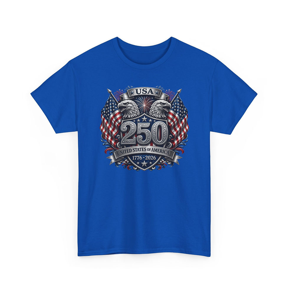 Thumbnail: USA 250th Anniversary T-Shirt – Patriotic Eagles & American Flags 1776–2026