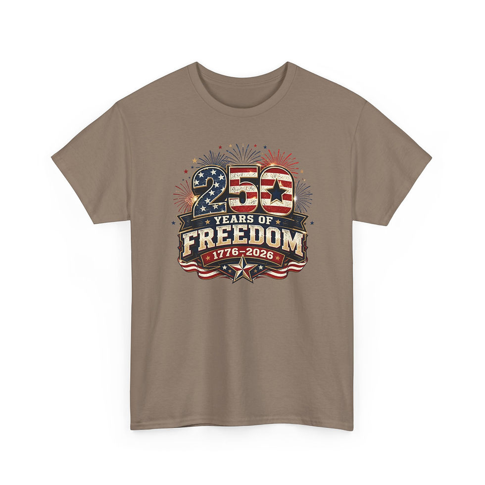 Thumbnail: T-Shirt — "250 Years of Freedom 1776–2026" Patriotic 4th of July Tee