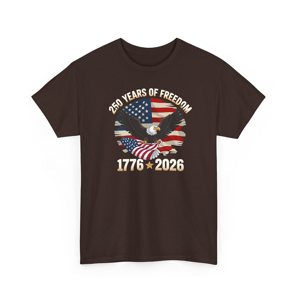 Thumbnail: 1776–2026 250 Years of Freedom Eagle T-Shirt — Patriotic American Flag Tee