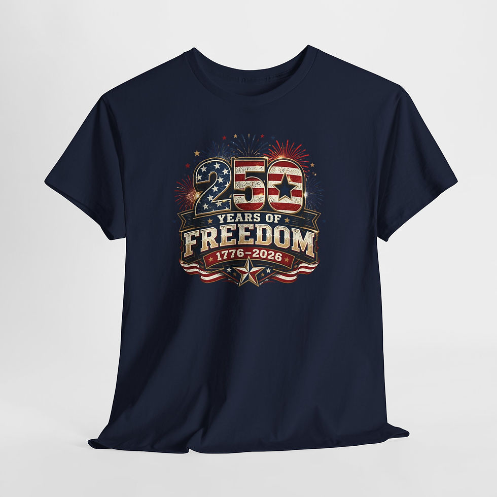 Thumbnail: T-Shirt — "250 Years of Freedom 1776–2026" Patriotic 4th of July Tee