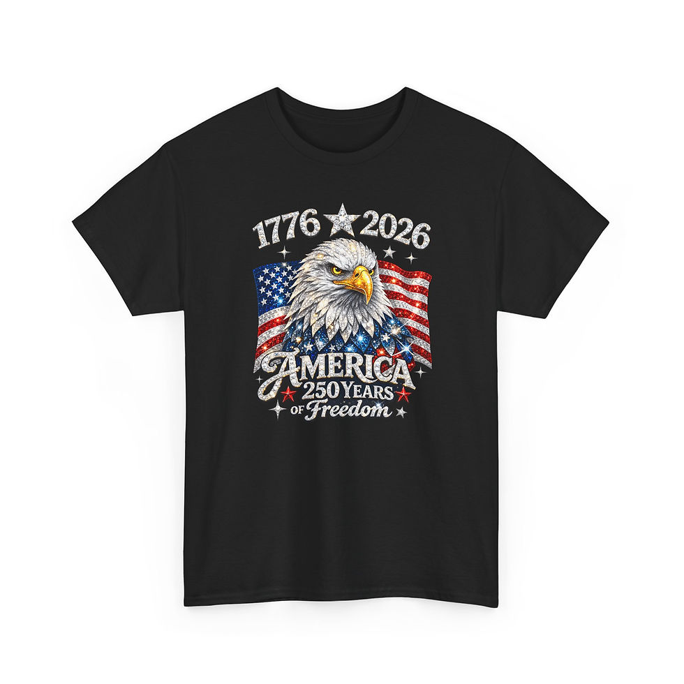 Thumbnail: T-Shirt — "1776–2026 America: 250 Years of Freedom" Patriotic Eagle Tee