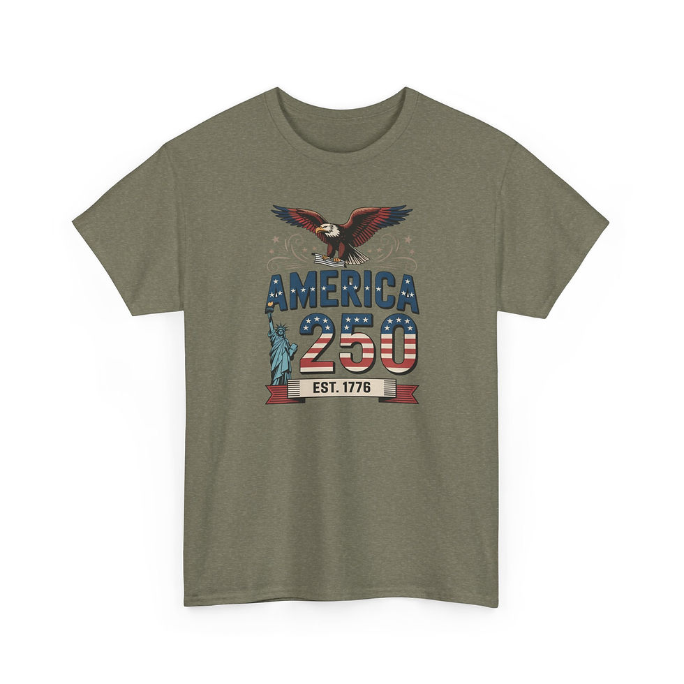 Thumbnail: America 250 T-Shirt-Patriotic Eagle, Statue of Liberty & "EST. 1776" Anniversary