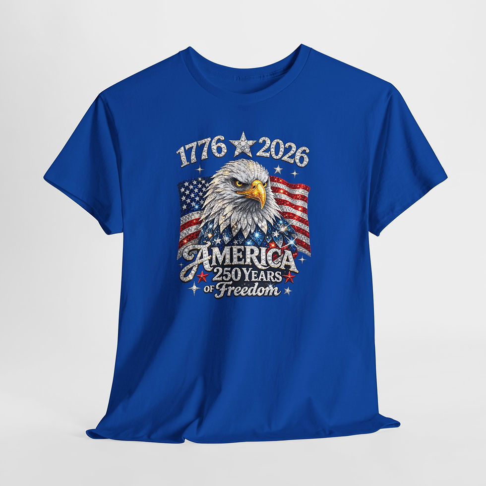 Thumbnail: T-Shirt — "1776–2026 America: 250 Years of Freedom" Patriotic Eagle Tee