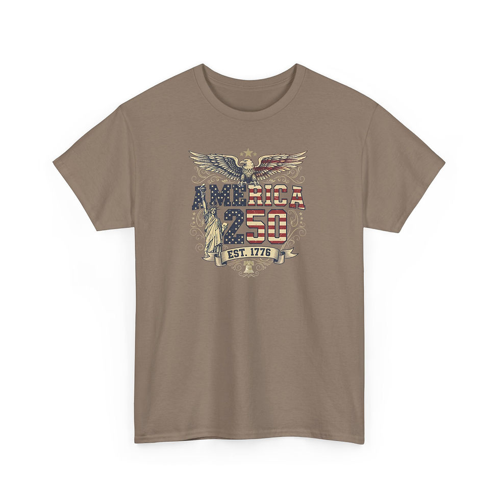 Thumbnail: America 250 T‑Shirt — Patriotic Eagle & Statue of Liberty Tee (Est. 1776)