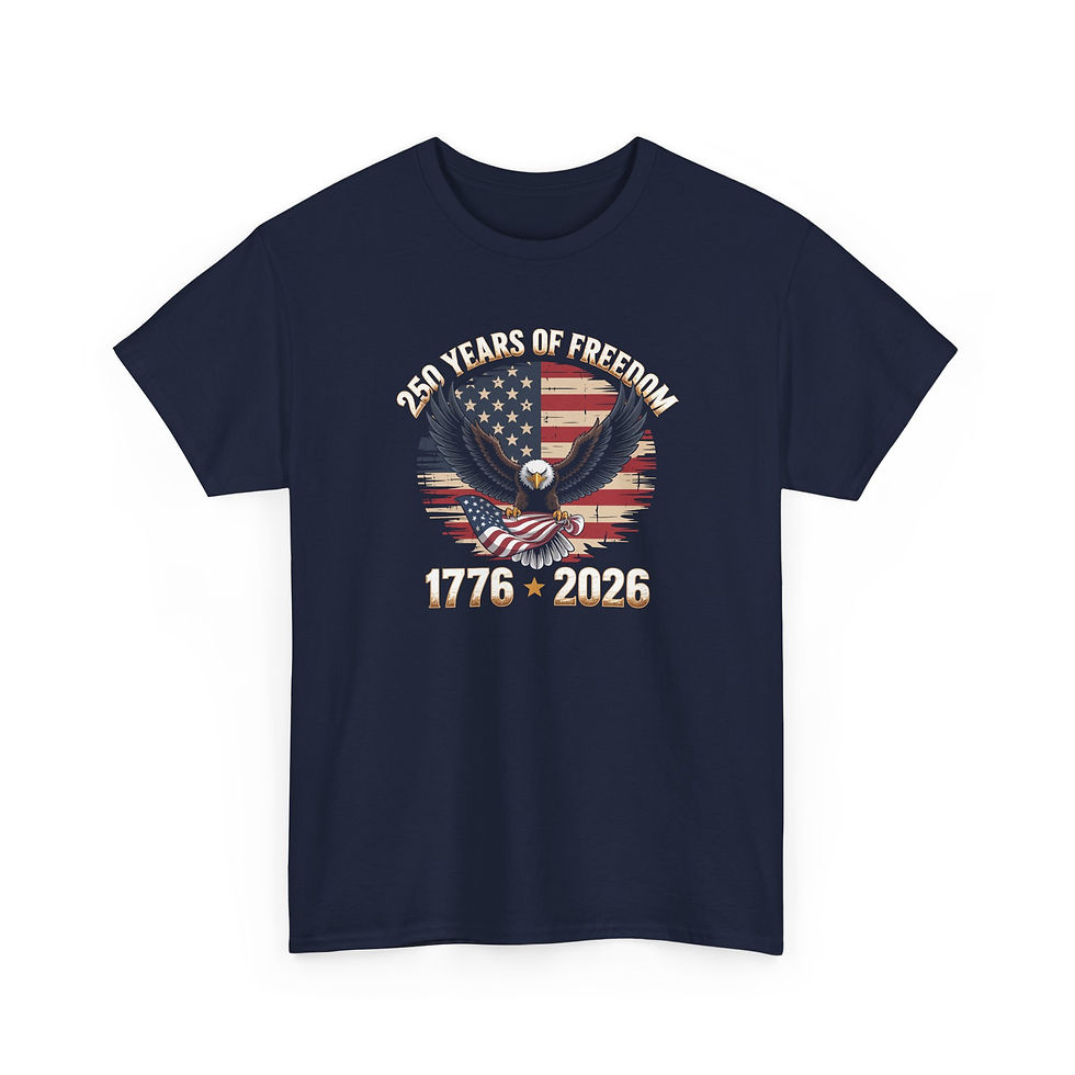 Thumbnail: 1776–2026 250 Years of Freedom T‑Shirt — Patriotic Eagle American Flag Tee