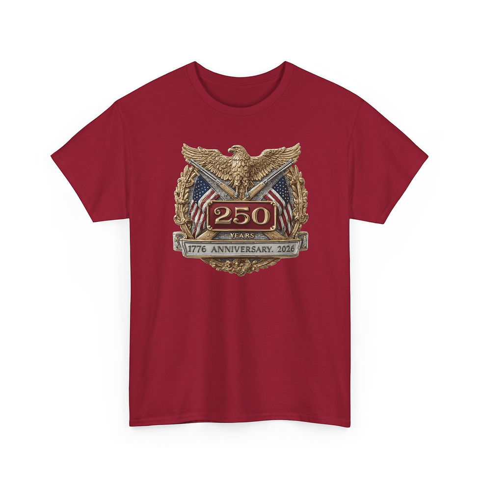 Thumbnail: 250th Anniversary Eagle Badge T‑Shirt — 1776–2026 Patriotic Tee