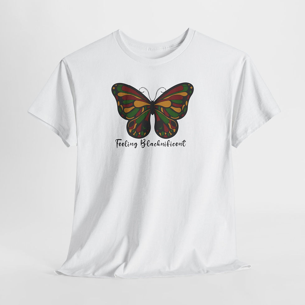Thumbnail: Butterfly "Feeling Blacknificent" Graphic Tee — Retro Rainbow Wings T-Shirt