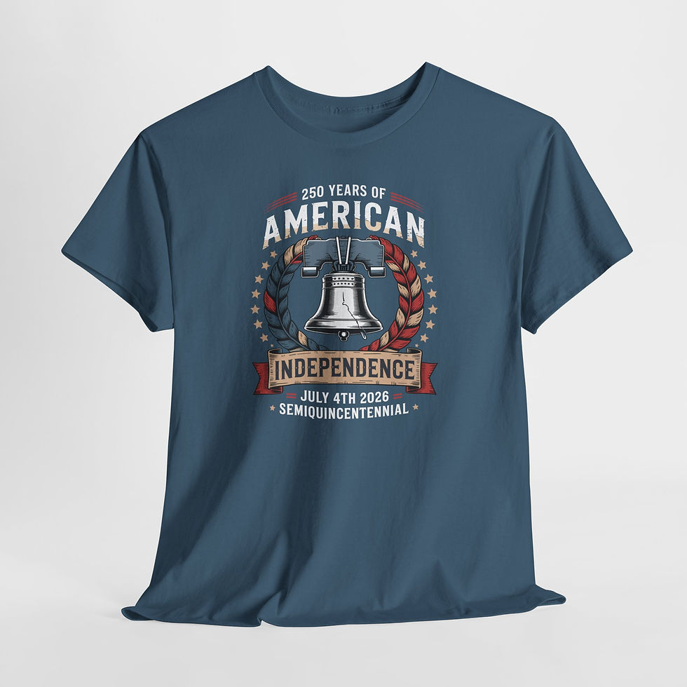 Thumbnail: "250 Years of American Independence" July 4, 2026 Commemorative Tee