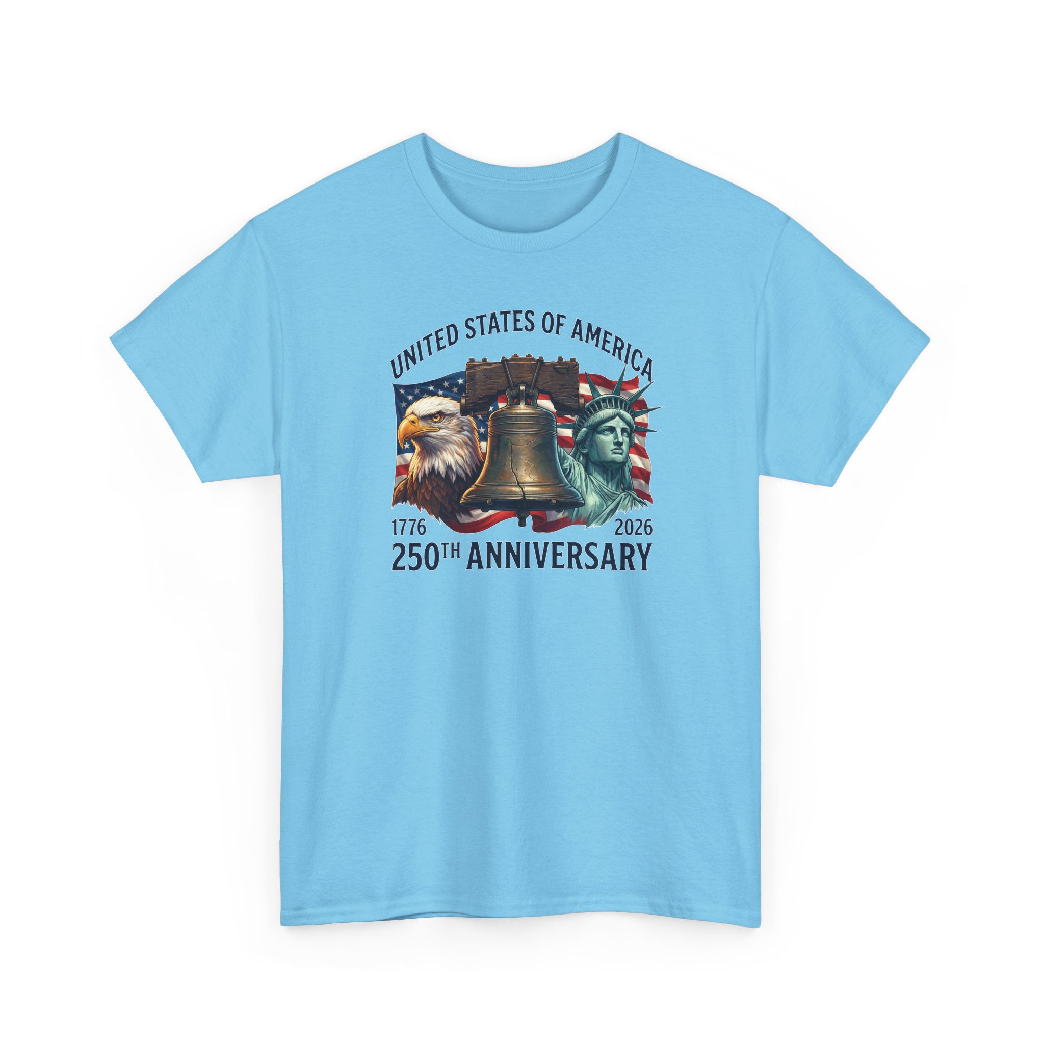 250th USA T-Shirt-Liberty Bell, Eagle & Statue of Liberty Patriotic (1776–2026)