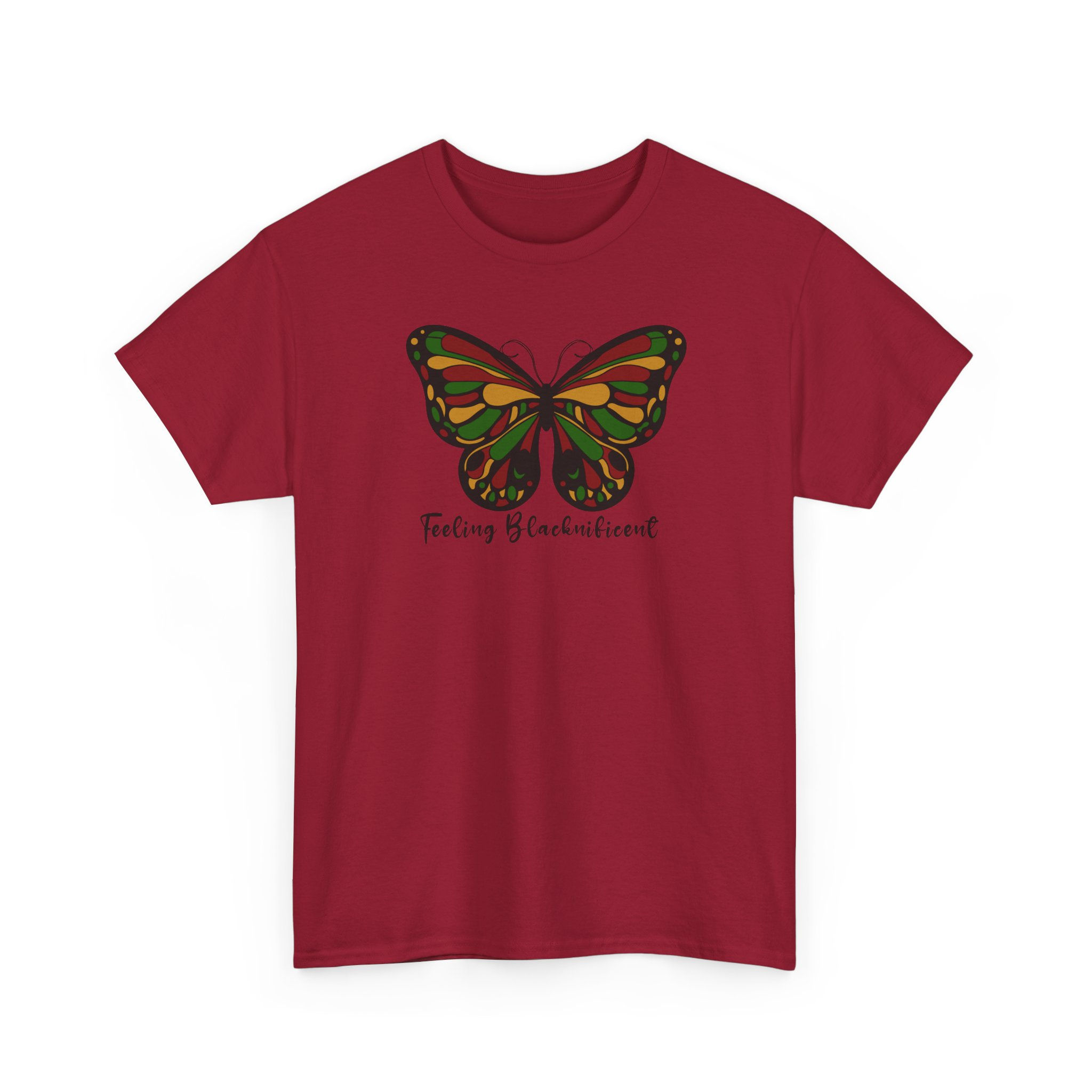 Butterfly "Feeling Blacknificent" Graphic Tee — Retro Rainbow Wings T-Shirt