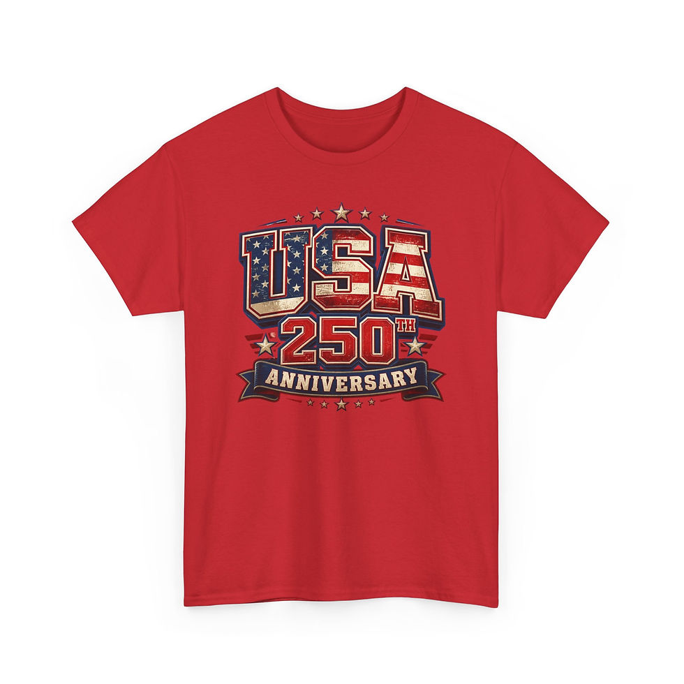 Thumbnail: USA 250th Anniversary T-Shirt — Patriotic Stars & Stripes Celebration Tee