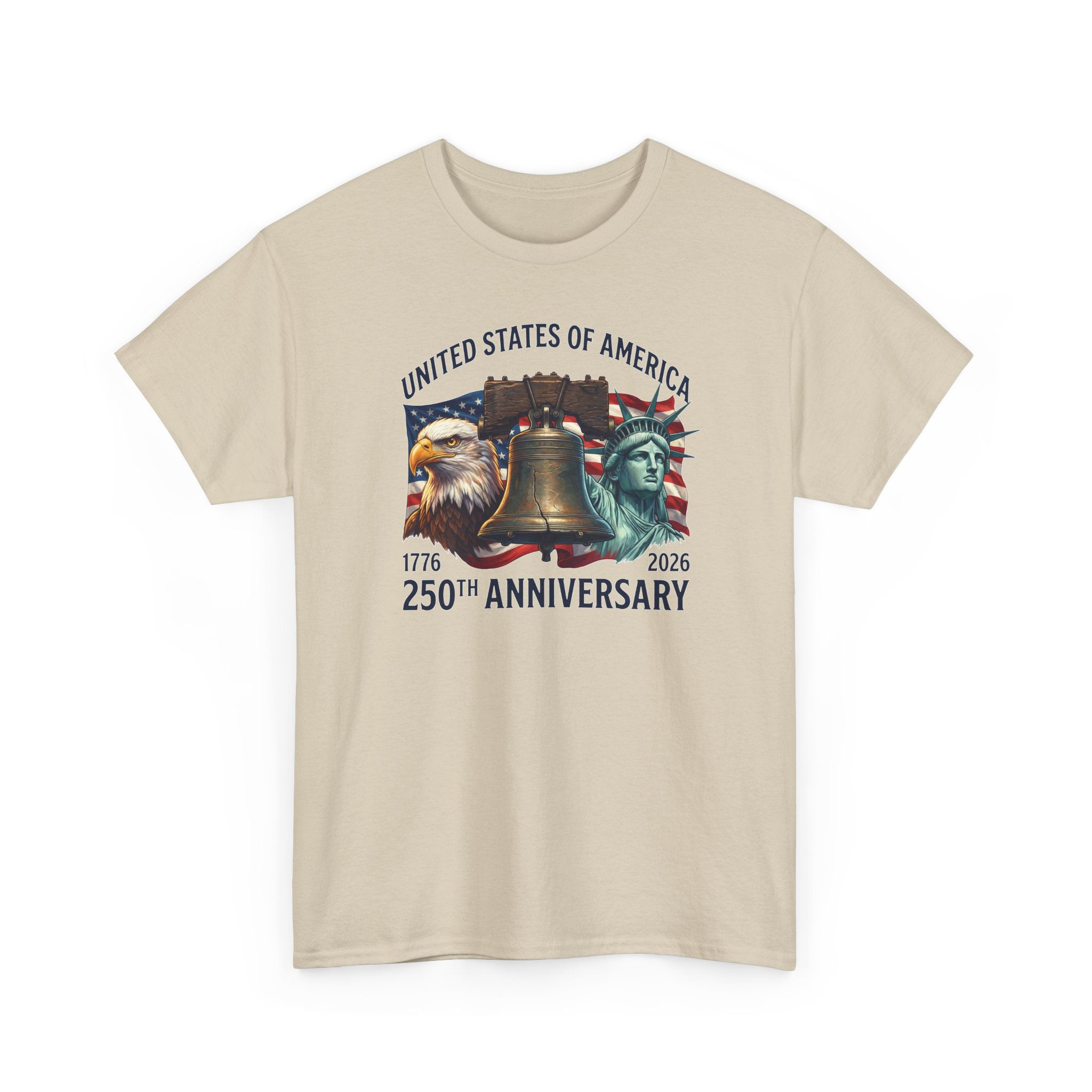 250th USA T-Shirt-Liberty Bell, Eagle & Statue of Liberty Patriotic (1776–2026)