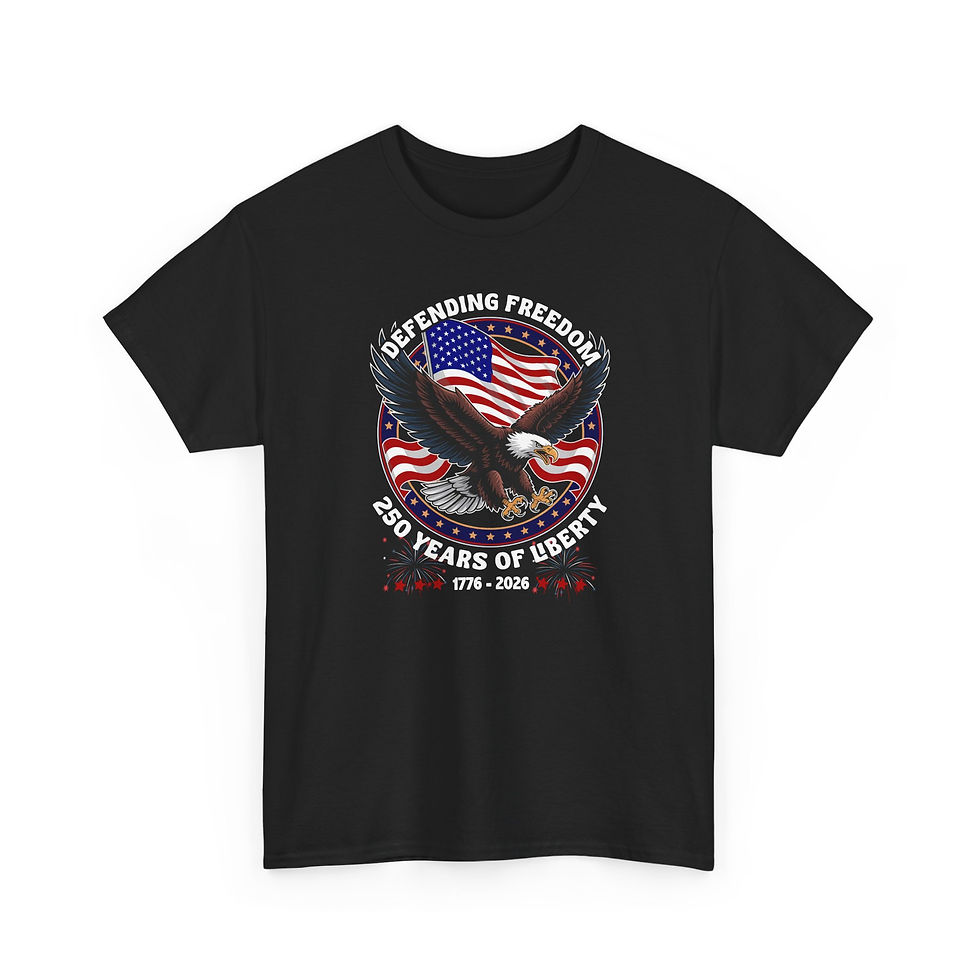 Thumbnail: Defending Freedom 250 Years of Liberty Eagle-Patriotic 1776–2026 Anniversary Tee