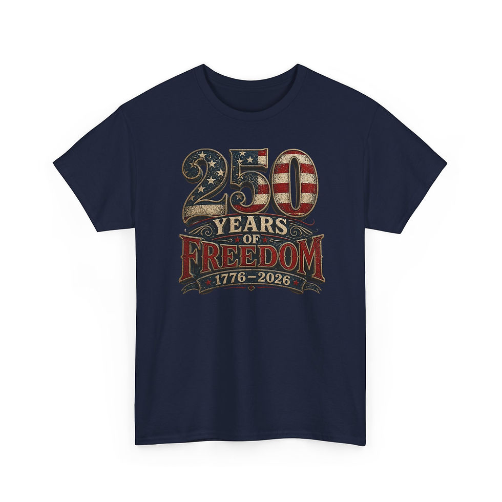 Thumbnail: 250 Years of Freedom T-Shirt — 1776–2026 Patriotic American Independence Tee