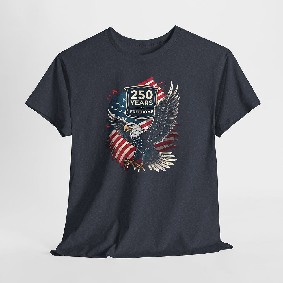 Thumbnail: Patriotic Eagle T‑Shirt — "250 Years Freedom" American Flag Graphic
