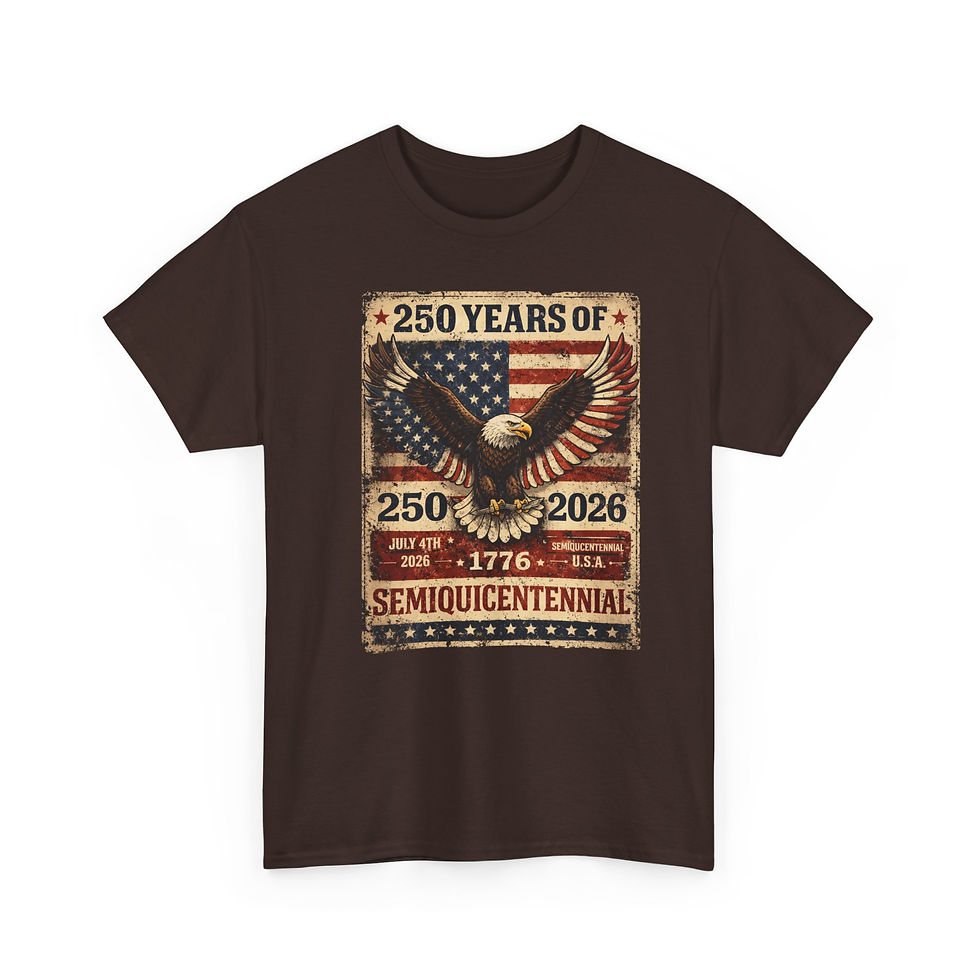 Thumbnail: Semiquicentennial Eagle T-Shirt — 250 Years 1776–2026 Patriotic Tee