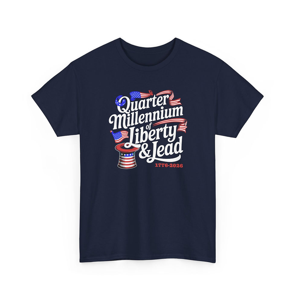 Thumbnail: Quarter Millennium of Liberty & Lead Tee — Patriotic 1776–2026 Anniversary Shirt