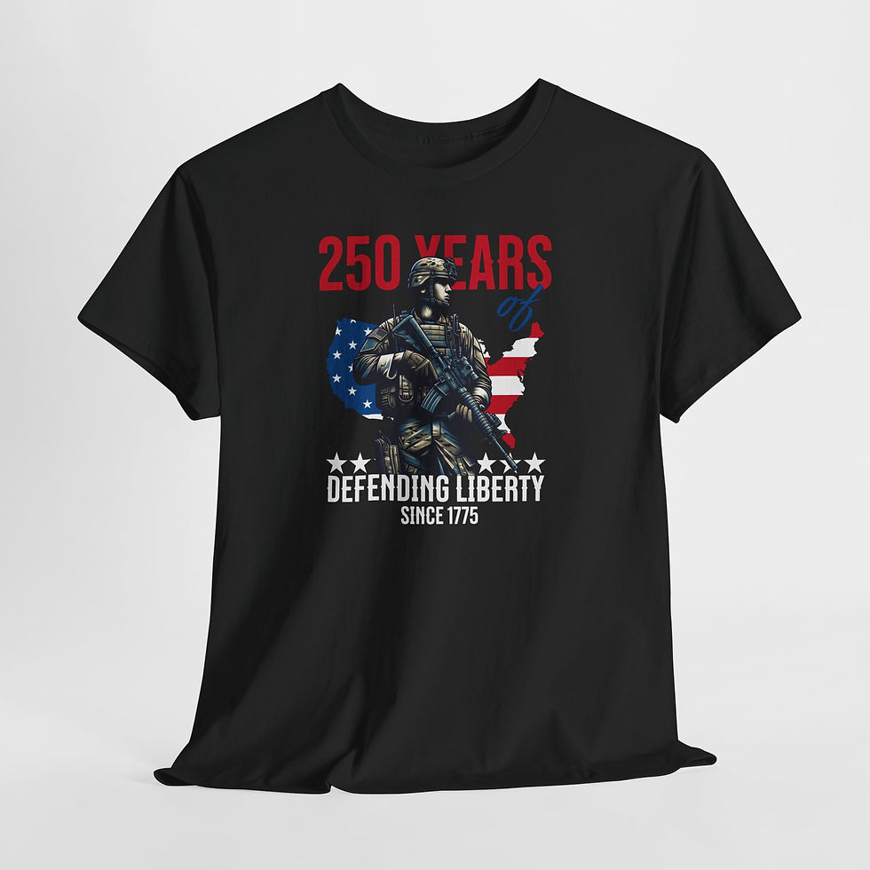 Thumbnail: 250 Years Defending Liberty T-Shirt-Patriotic American Soldier Tee