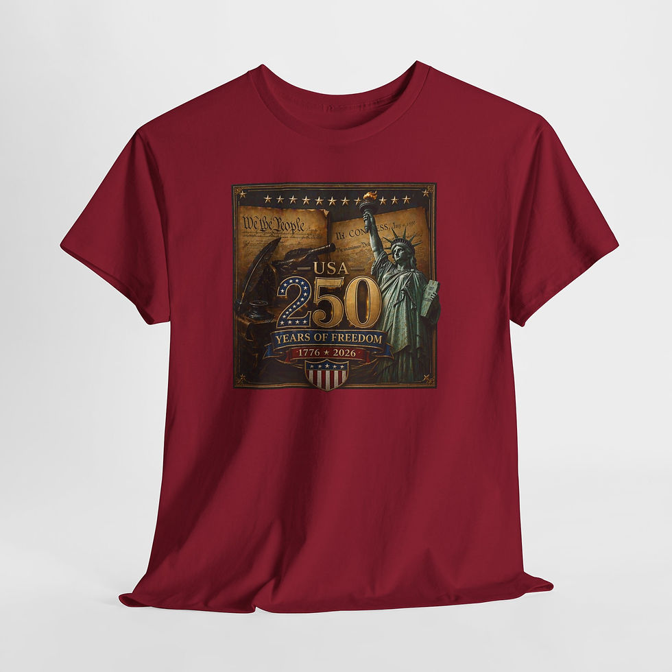 Thumbnail: Liberty 250th Anniversary Tee — 'USA 250 Years of Freedom' Patriotic T-Shirt