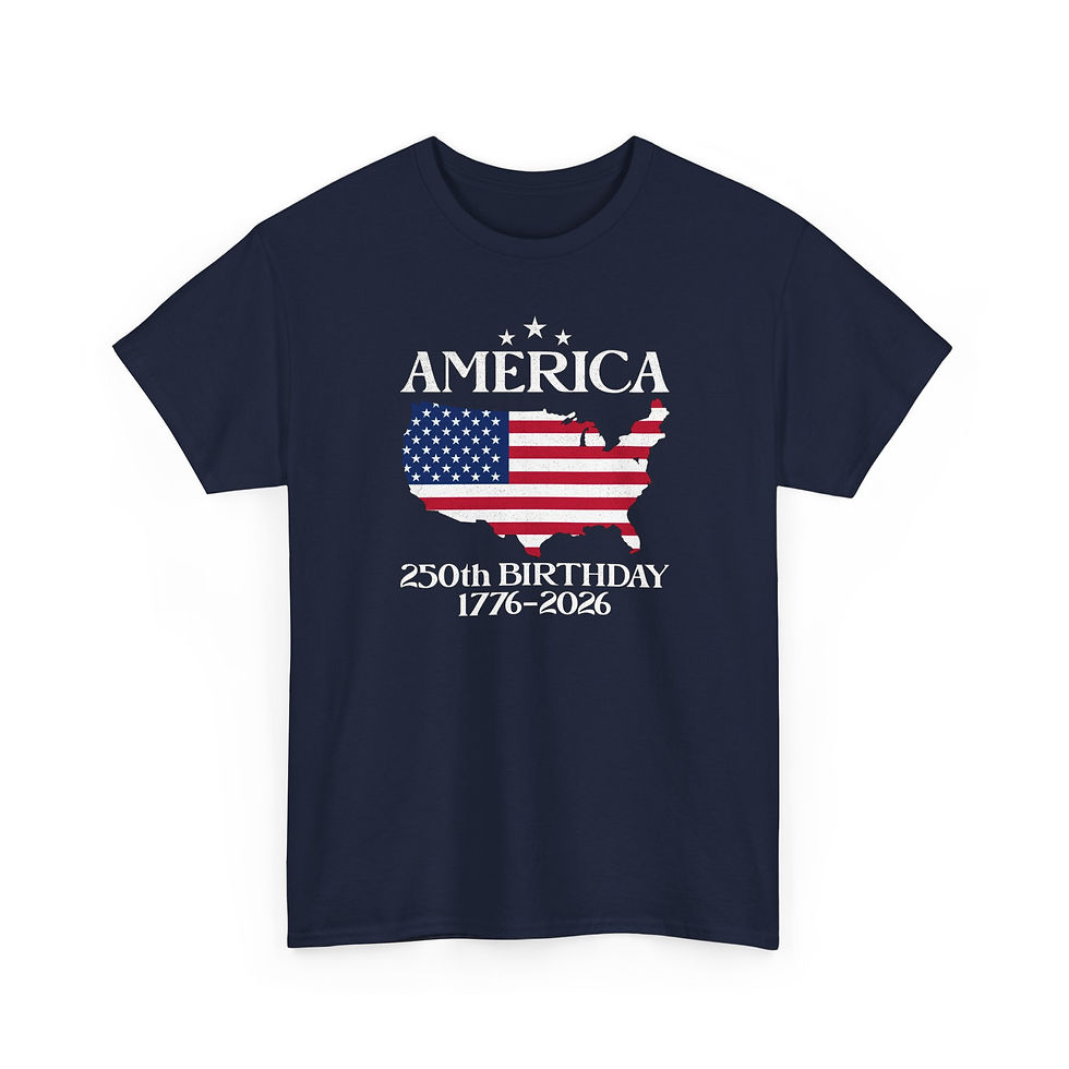 Thumbnail: America 250th Birthday T-Shirt – 1776–2026 USA Flag Map Patriotic Tee