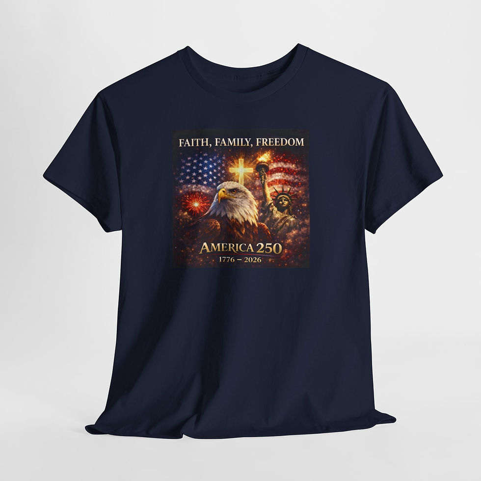 Thumbnail: Faith, Family, Freedom Eagle T-Shirt — America 250 Patriotic Tee (1776–2026)