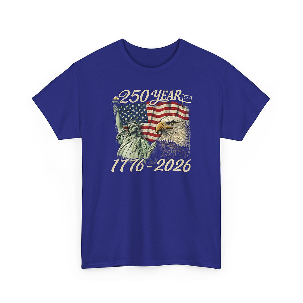 Thumbnail: 250 Year 1776–2026 Patriotic-Eagle & Statue of Liberty American Flag Tee