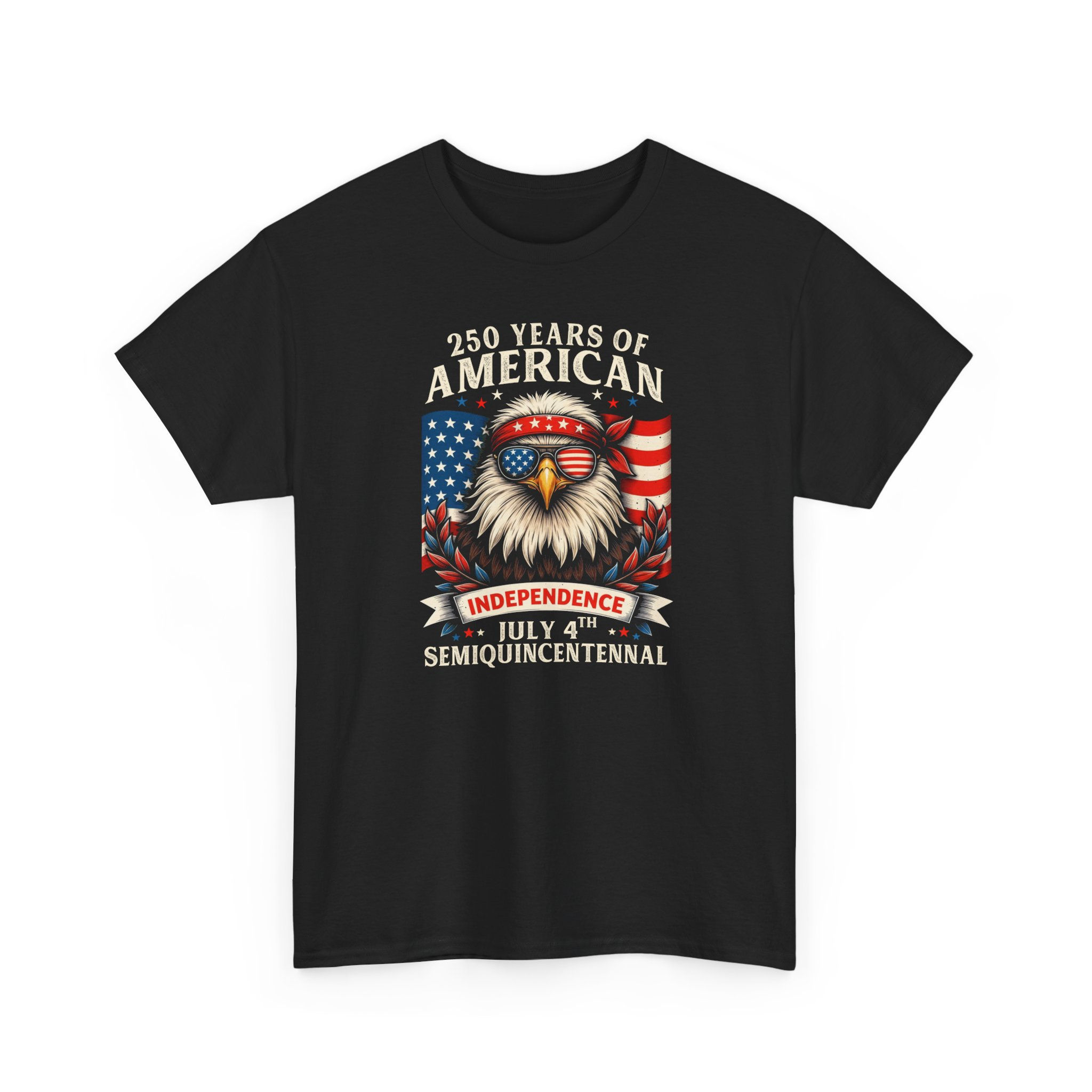 Semiquincentennial Eagle Independence-250 Years of American July 4th Tee