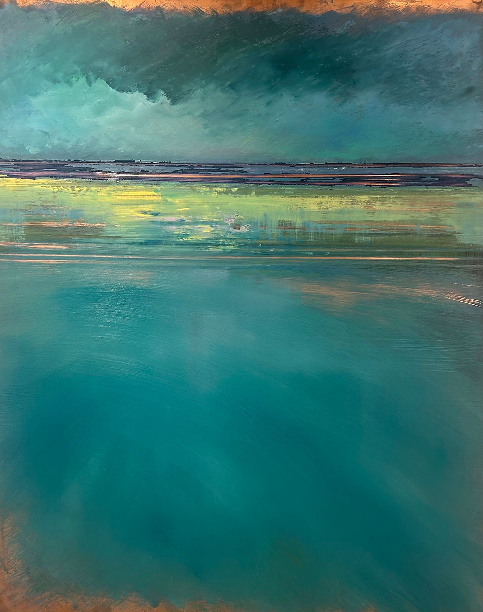 Blue Skies oil on copper 26x38