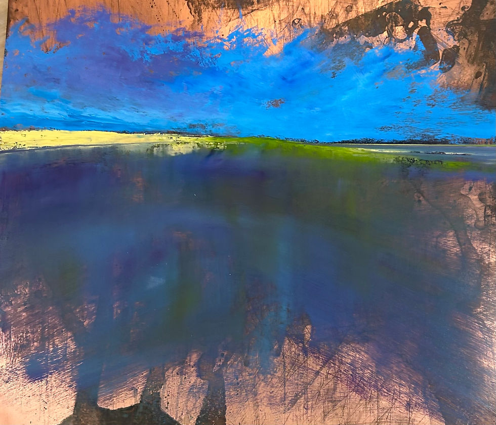 Blue Skies oil on copper 24x36