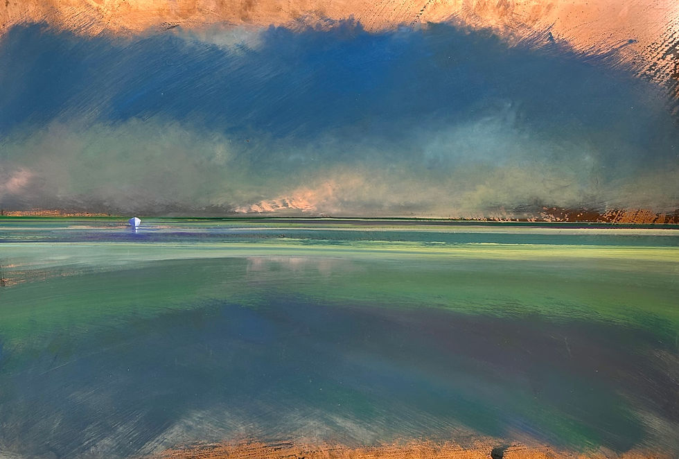 Bay Marsh oil on copper 38x 54