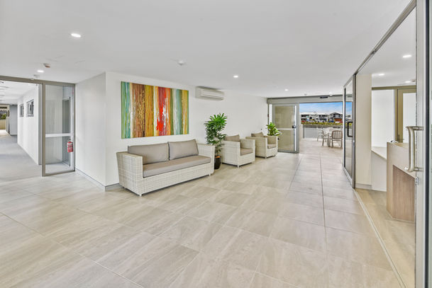 Lobby entrance at Aquarius Kawana apartments Sunshine Coast