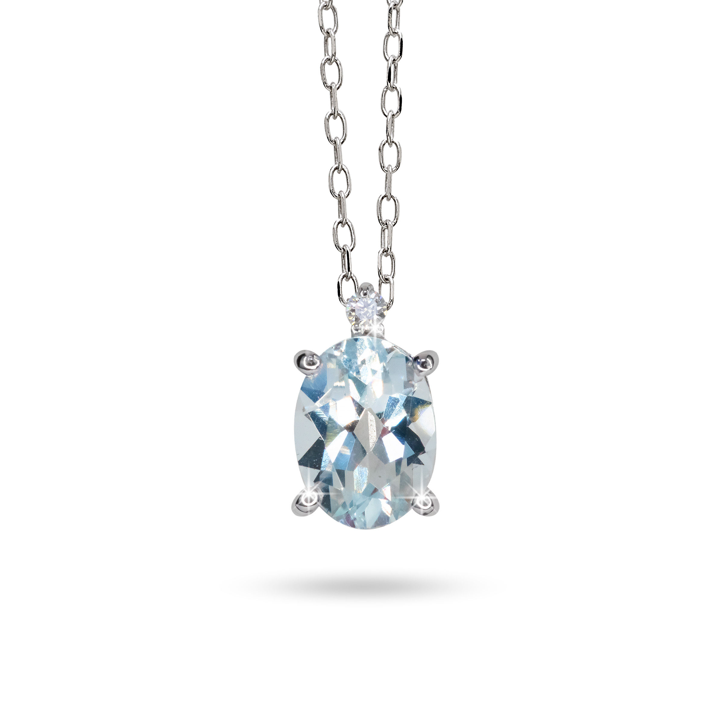 Ciondolo acquamarina e diamante