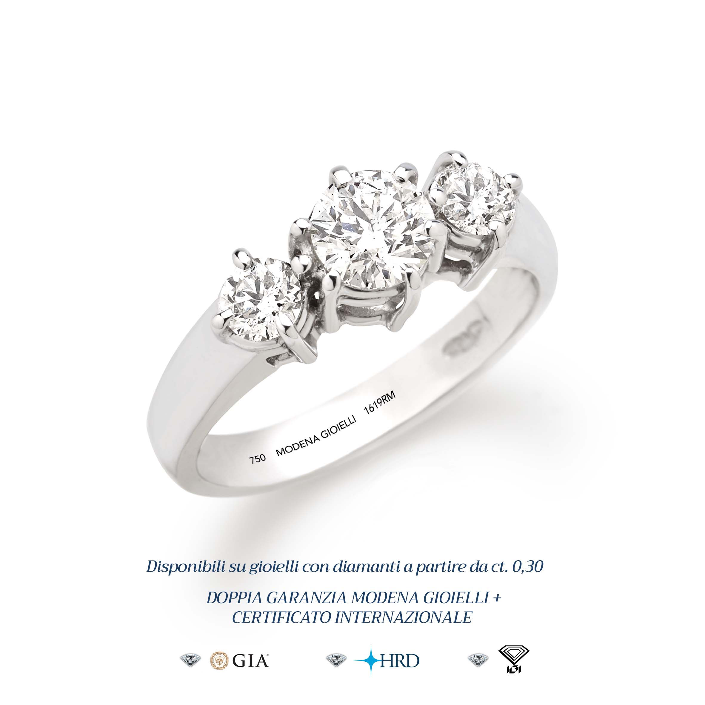 Anello Trilogy graduato