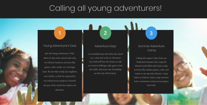 Parts 1,2, and 3 of Advent's Kids' Camp and Clubs