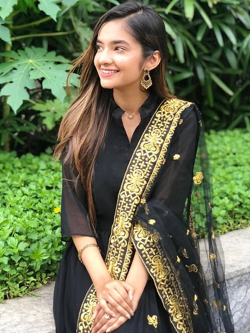 Anushka Sen Hit Georgette Party Wear Black Suit Ethnicroop Anushka sen shoes collection, oh my god! anushka sen hit georgette party wear black suit ethnicroop